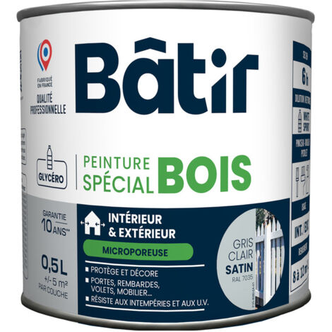 Peinture Bois Satin Gris Ral7035 Protection Bois Satinée Gris Ral7035 - Batir Peintures