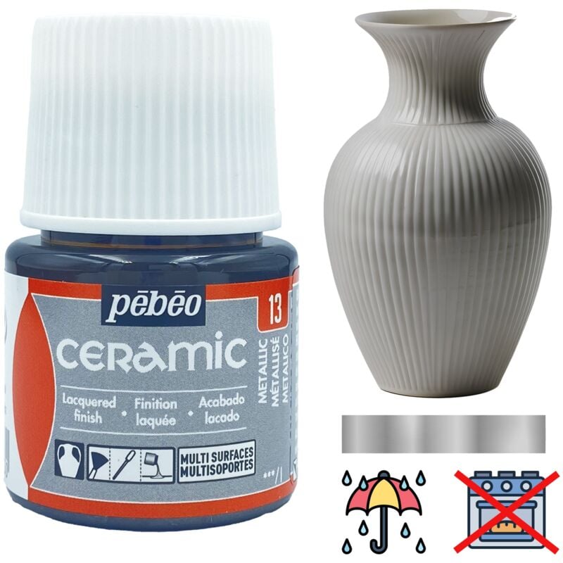 Peinture céramique à FROID, décorative, résistante PEBEO 13 METALLIC 45ml