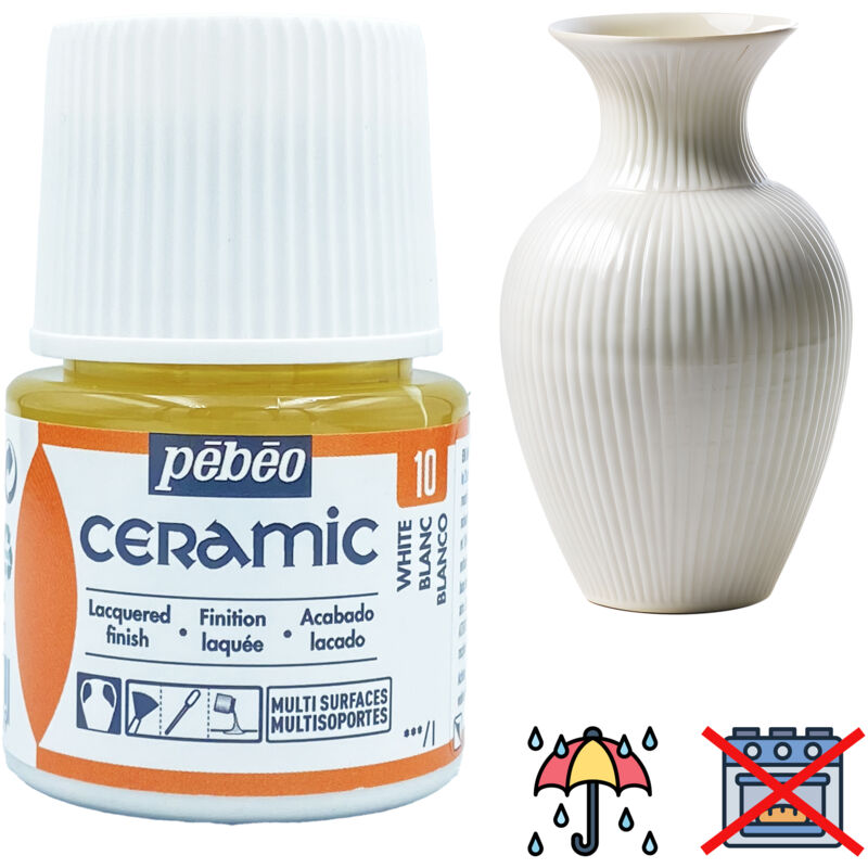 Peinture céramique décorative et résistante à FROID PEBEO 10 BLANC 45ml