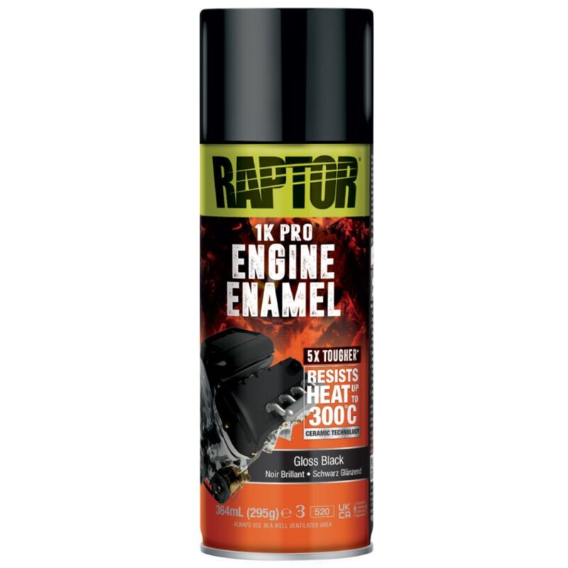 Peinture céramique pour moteur Noir Brillant 364ml Raptor
