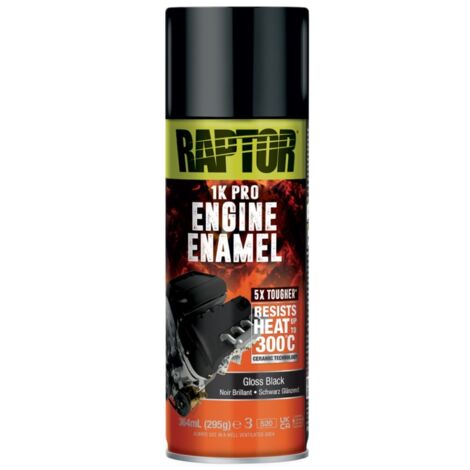 Peinture céramique pour moteur Noir Brillant 364ml Raptor