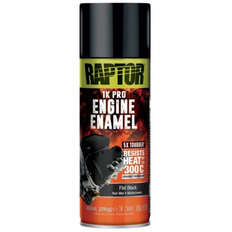 Peinture céramique pour moteur Noir Mat 363ml Raptor