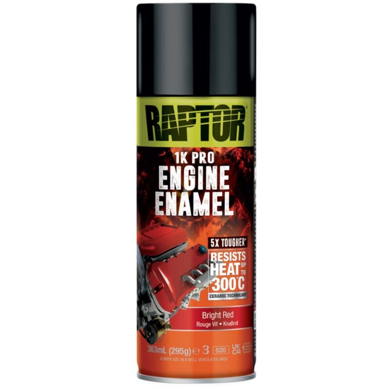 U-pol - Peinture céramique pour moteur Rouge Vif 363ml Raptor