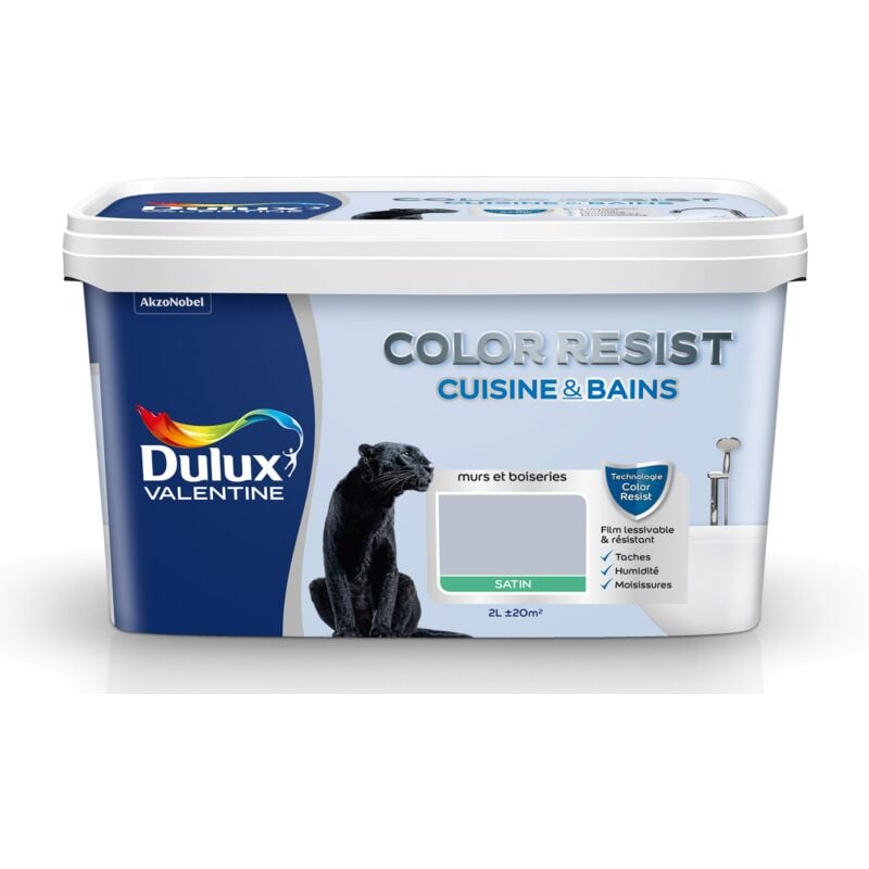 Peinture Color Resist Cuisine & Bains Satin Galet Poli 2 l Dulux Valentine