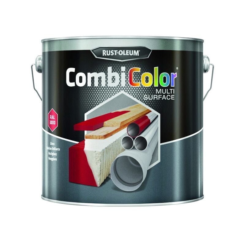 Peinture combicolor multi-surface - 2.5 l - rouge vif ral 3000 - rust-oleum