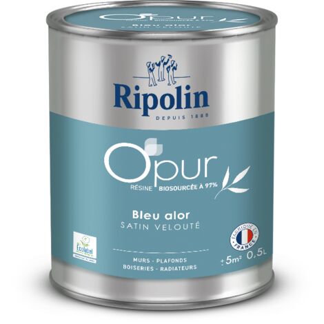 Peinture Couleur à base de résine biosourcée à 97% - Satin - 0,5L -  Bleu Alor - Ripolin