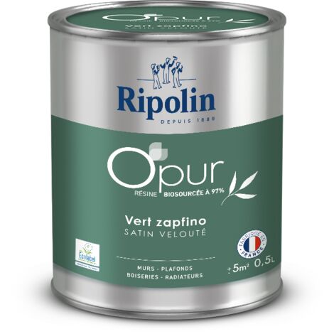 Peinture Couleur à base de résine biosourcée à 97% - Satin - 0,5L -  Vert Zapfino - Ripolin
