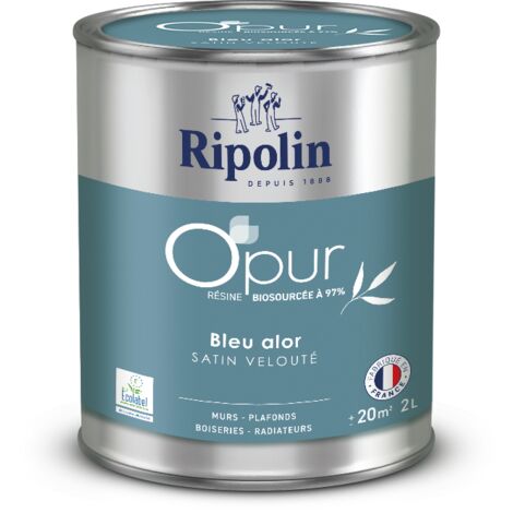 Peinture Couleur à base de résine biosourcée à 97% - Satin - 2L -  Bleu Alor - Ripolin