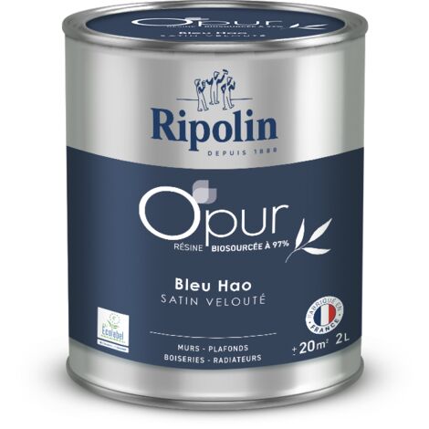Peinture Couleur à base de résine biosourcée à 97% - Satin - 2L -  bleu hao - Ripolin