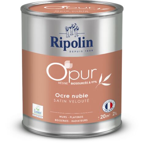Peinture Couleur à base de résine biosourcée à 97% - Satin - 2L - Ocre Nubie - Ripolin