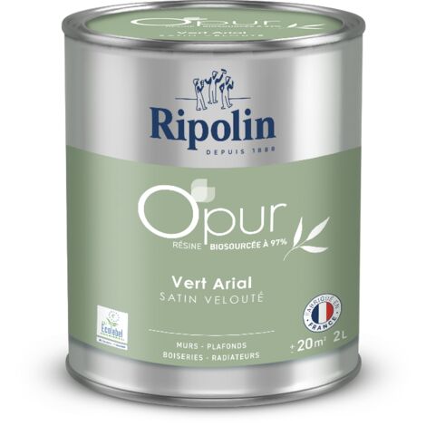 Peinture Couleur à base de résine biosourcée à 97% - Satin - 2L -  vert arial - Ripolin