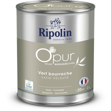 Peinture Couleur à base de résine biosourcée à 97% - Satin - 2L -  Vert bourrache - Ripolin