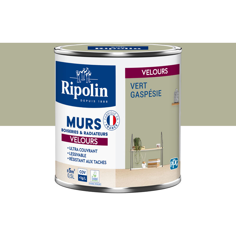 Peinture aspect Velours - 0,5L - Vert Gaspésie Ripolin