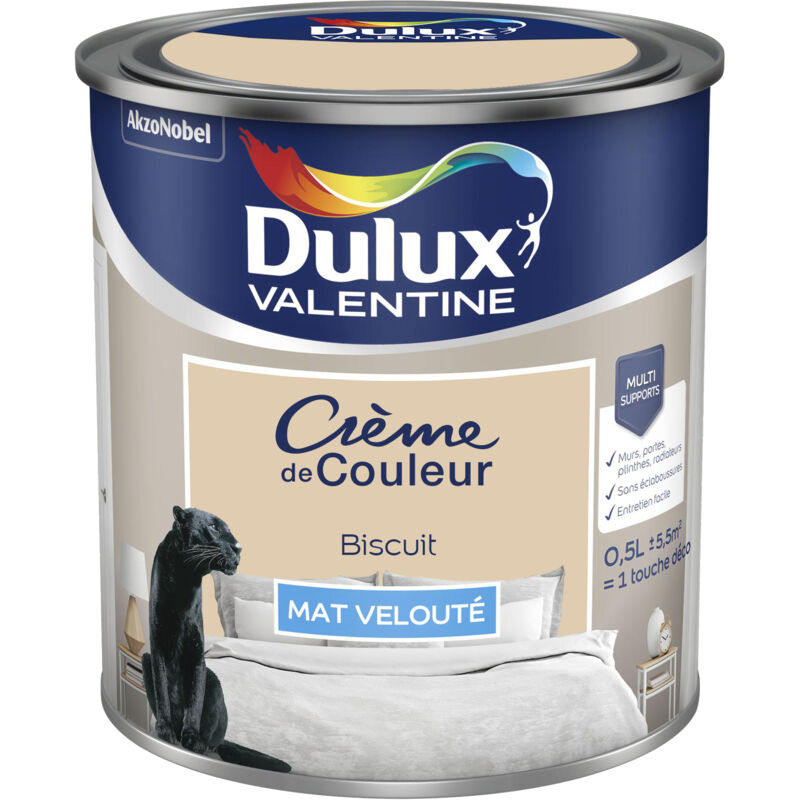 Peinture Crème De Couleur Mat Biscuit 0,5 l Dulux Valentine