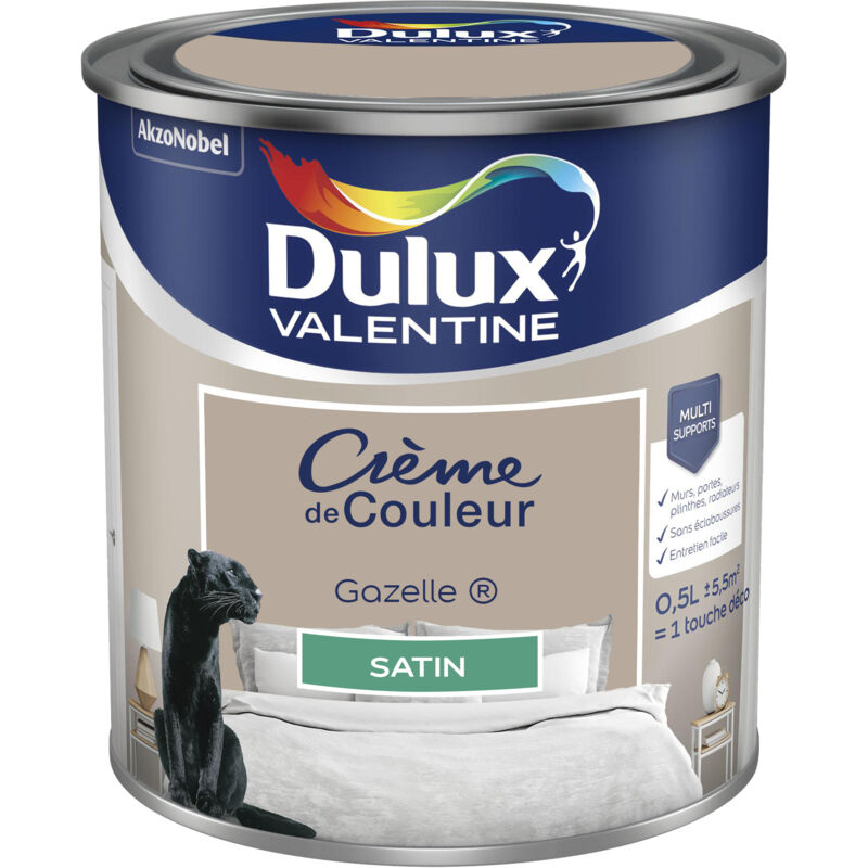Peinture Crème De Couleur Satin Gazelle 0,5 l Dulux Valentine