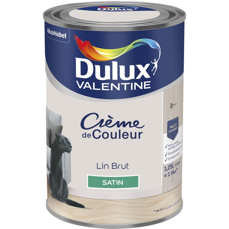 Peinture Crème De Couleur Satin Lin Brut 1,25 l Dulux Valentine