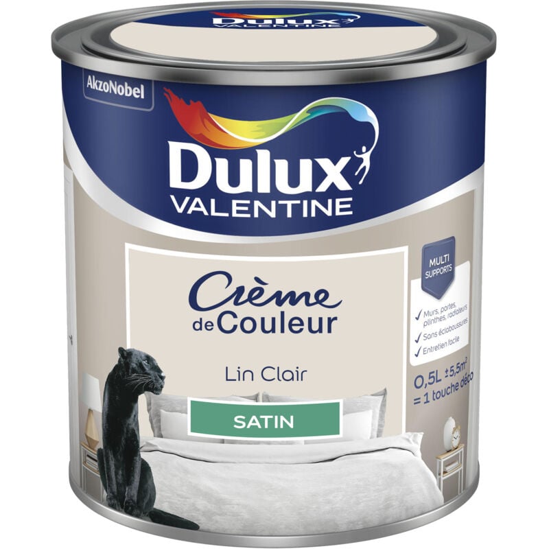Peinture Crème De Couleur Satin Lin Clair 0,5 l Dulux Valentine