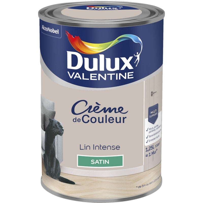 Peinture Crème De Couleur Satin Lin Intense 1,25 l Dulux Valentine