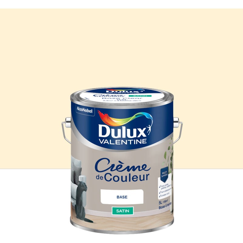 Peinture Crème De Couleur Satin Zéphir d'Ivoire 5L Dulux Valentine