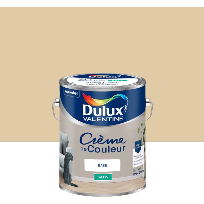 Peinture Crème De Couleur Satin Biscuit 5L Dulux Valentine
