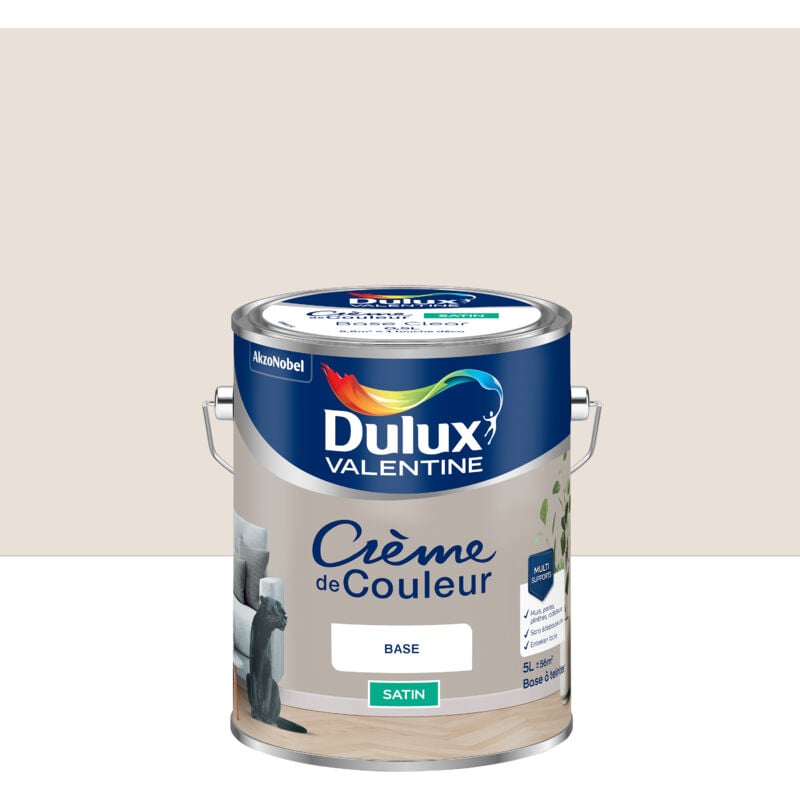 Peinture Crème De Couleur Satin Lin Brut 5L Dulux Valentine