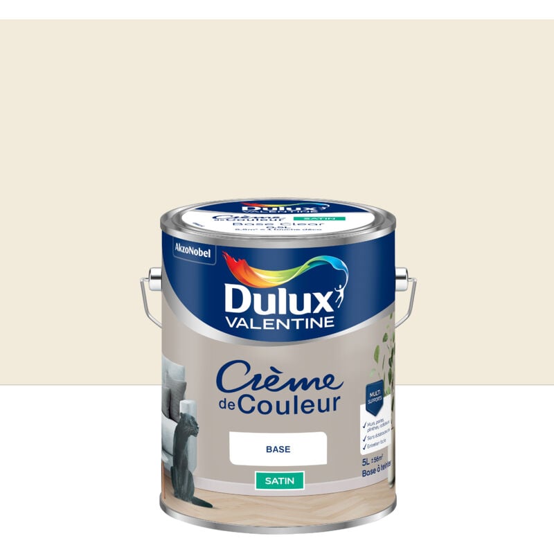 Peinture Crème De Couleur Satin Fleur de coton 5L Dulux Valentine