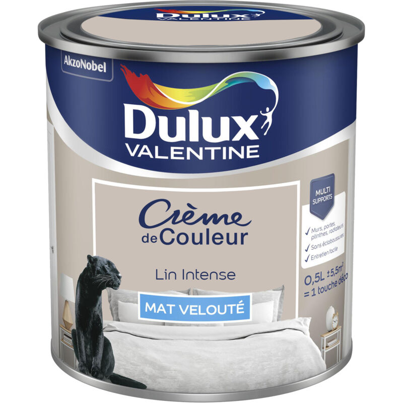 Peinture Crème De Couleur Mat Lin intense 0,5 l Dulux Valentine