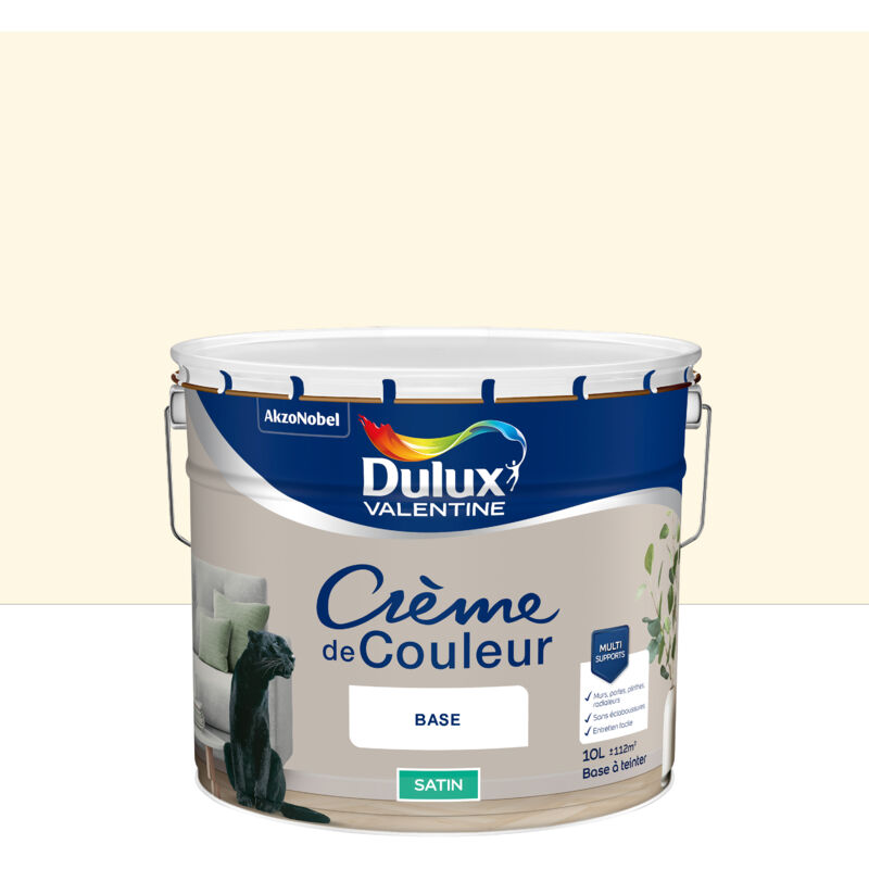 Peinture Crème De Couleur Satin Voile Blanc 10L Dulux Valentine