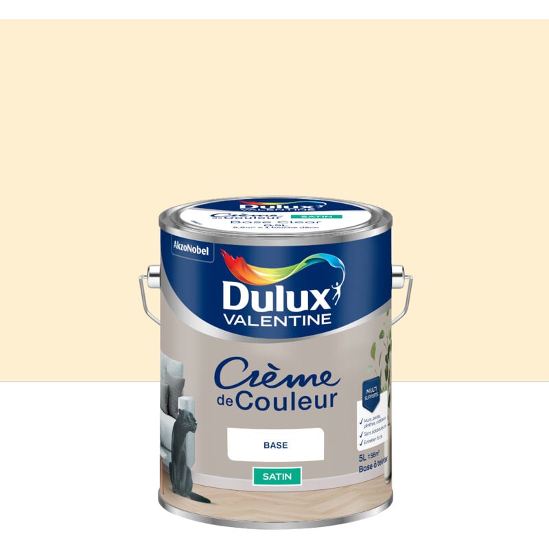 Peinture Crème De Couleur Satin Blanc Cassé 5L - Dulux Valentine