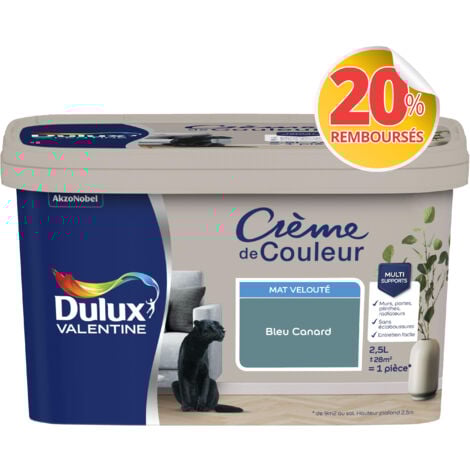 Peinture Crème De Couleur Mat Bleu Canard 2,5 L - Dulux Valentine