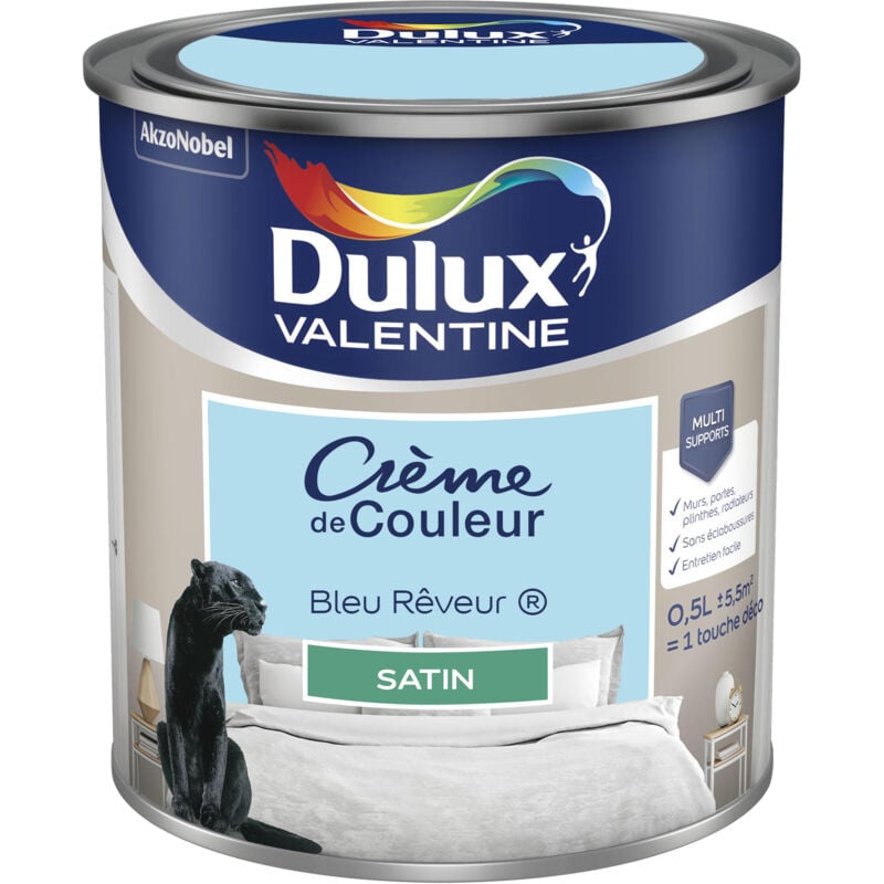 Peinture Crème De Couleur Satin Bleu Rêveur 0,5 l Dulux Valentine