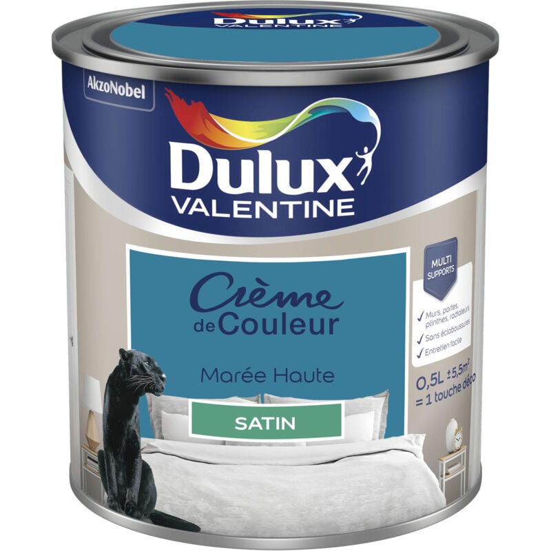 Peinture Crème De Couleur Satin Marée Haute 0,5 l Dulux Valentine