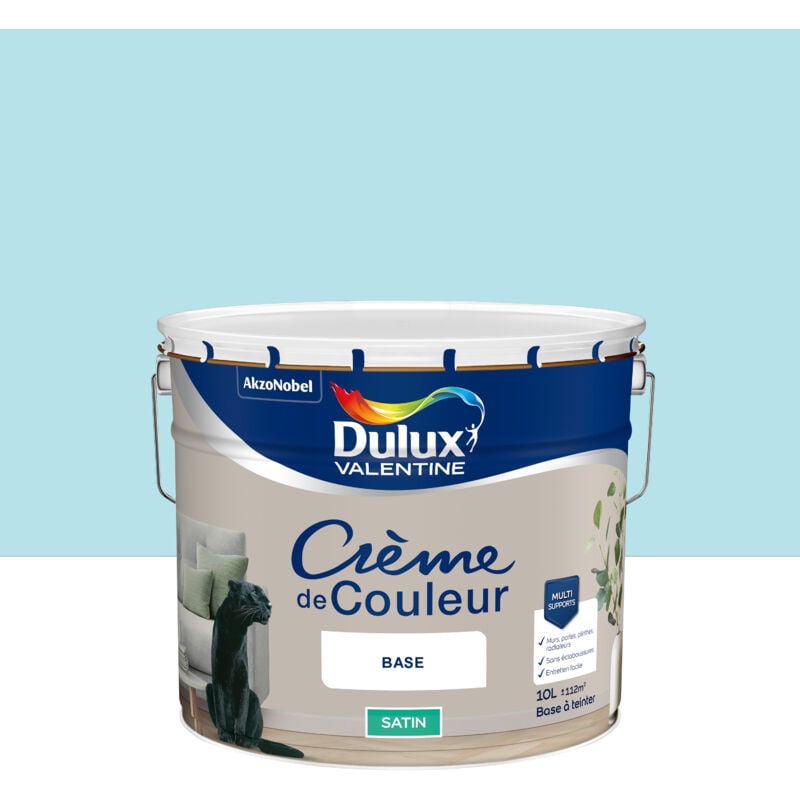 Dulux Valentine - Peinture Crème De Couleur Satin Bleu Rêveur 10L