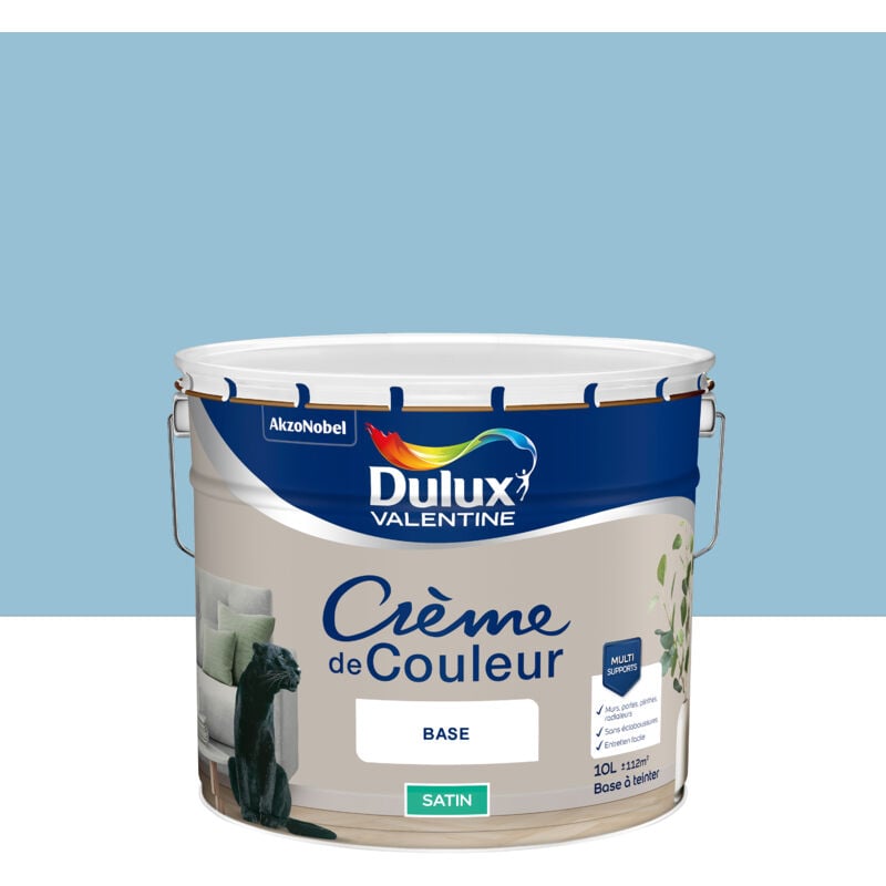 Dulux Valentine - Peinture Crème De Couleur Satin Bleu Céleste 10L