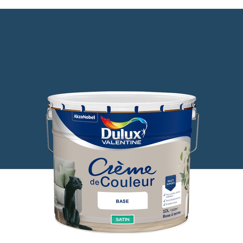 Dulux Valentine - Peinture Crème De Couleur Satin Bleu Indigo 10L