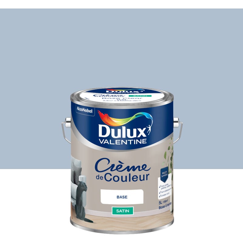 Peinture Crème De Couleur Satin Bleu Horizon 5L - Dulux Valentine
