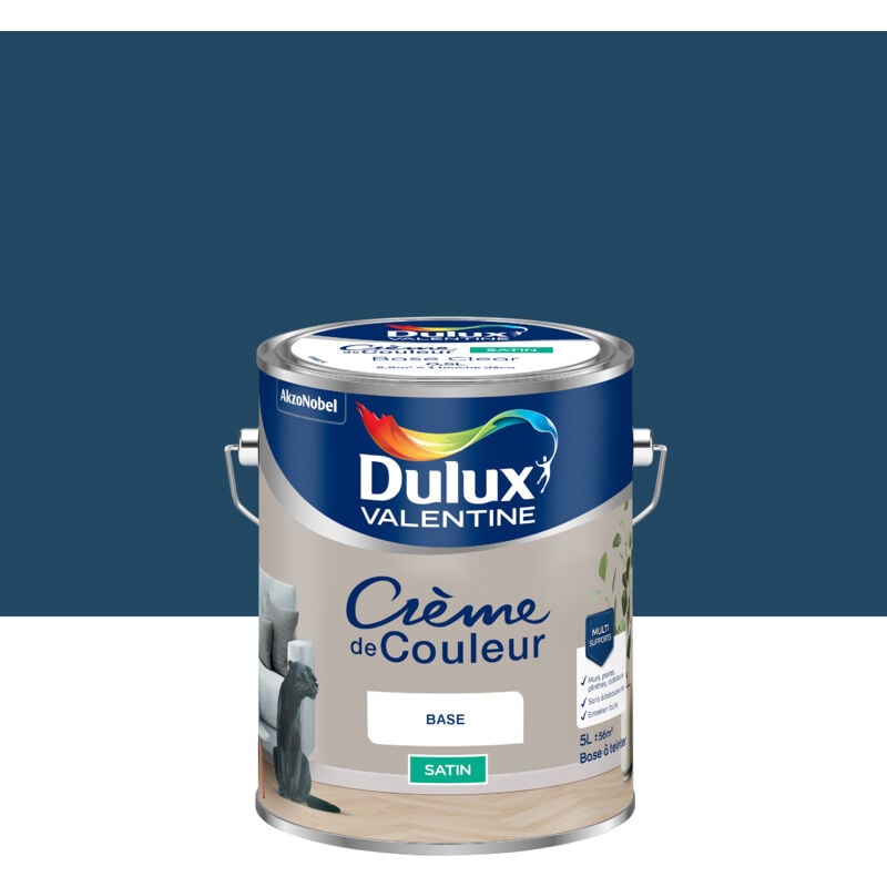 Dulux Valentine - Peinture Crème De Couleur Satin Bleu Indigo 5L