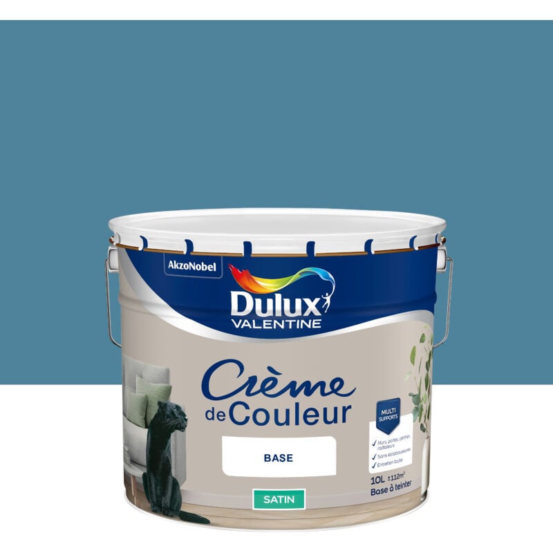 Dulux Valentine - Peinture Crème De Couleur Satin Bleu Canard 10L