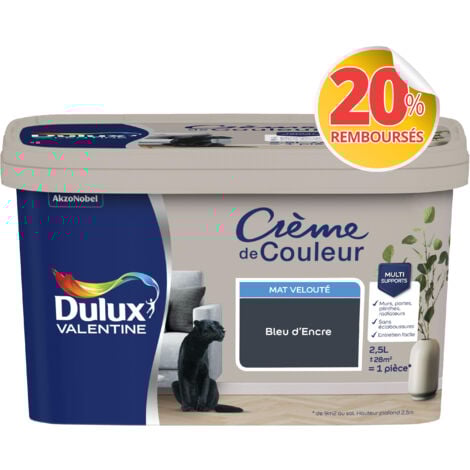 Peinture Crème De Couleur Mat Bleu d’Encre 2,5 L - Dulux Valentine