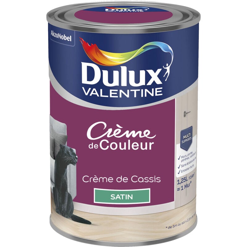Peinture Crème De Couleur Satin Crème de Cassis 1,25 l Dulux Valentine