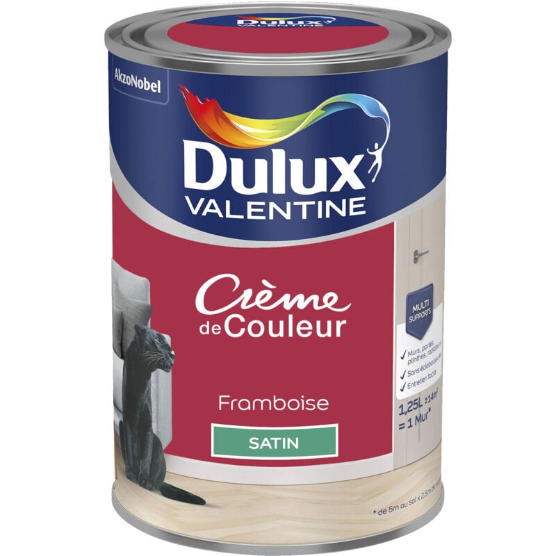 Dulux Valentine - Peinture Crème De Couleur Satin Framboise 1,25 l