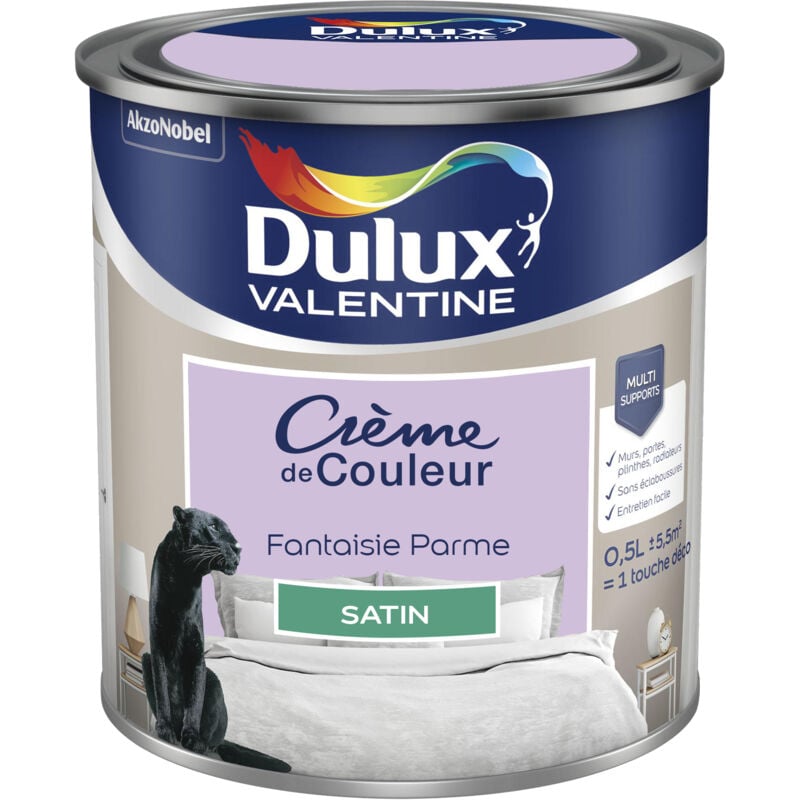 Peinture Crème De Couleur Satin Fantaisie Parme 0,5 l Dulux Valentine