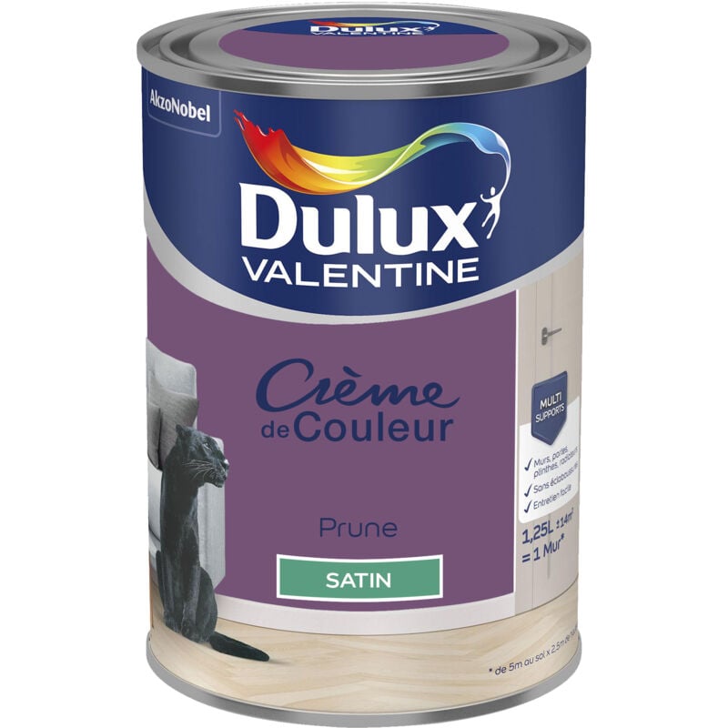 Dulux Valentine - Peinture Crème De Couleur Satin Prune 1,25 l
