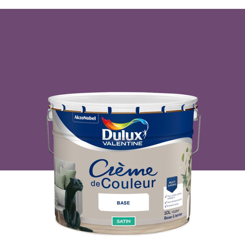 Dulux Valentine - Peinture Crème De Couleur Satin Prune 10L