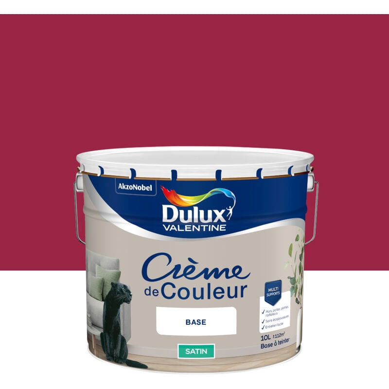 Dulux Valentine - Peinture Crème De Couleur Satin Framboise 10L
