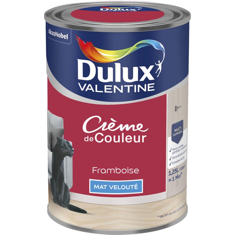 Dulux Valentine - Peinture Crème De Couleur Mat Framboise 1,25 l