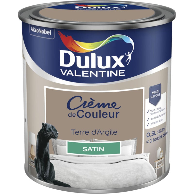 Peinture Crème De Couleur Satin Terre d'Argile 0,5 l Dulux Valentine