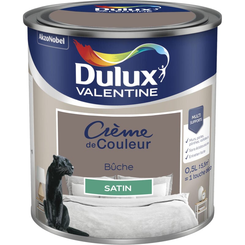 Dulux Valentine - Peinture Crème De Couleur Satin Bûche 0,5 l