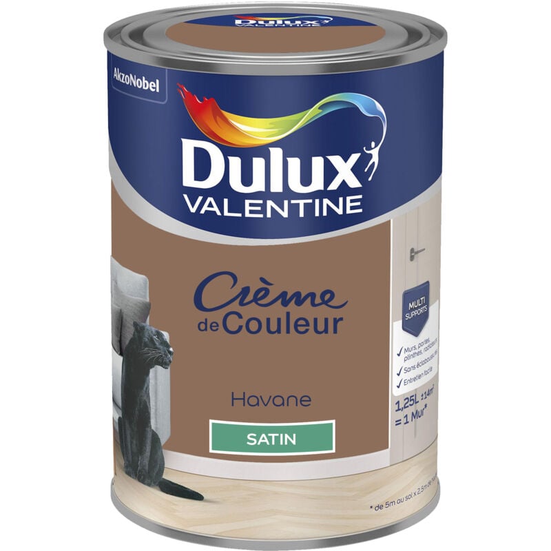 Peinture Crème De Couleur Satin Havane 1,25 L - Dulux Valentine