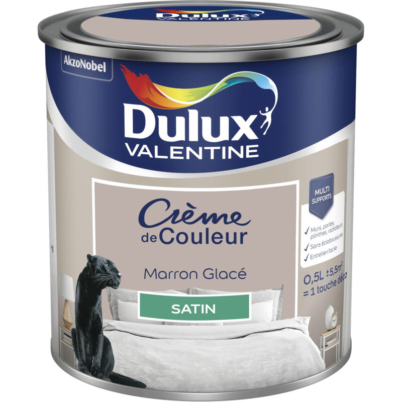 Peinture Crème De Couleur Satin Marron Glacé 0,5 l Dulux Valentine